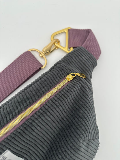 Crossbodybag/ Hipbag- grau cord