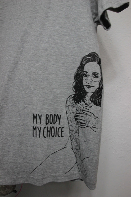 Shirt my Body my choice grau