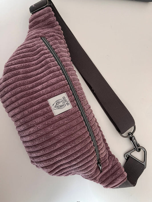 Crossbodybag/ Hipbag- Altrosa Kuschelcord